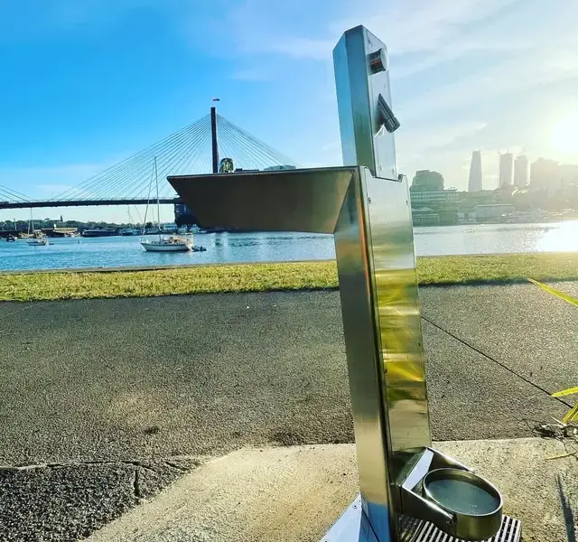 Drinking fountain installed